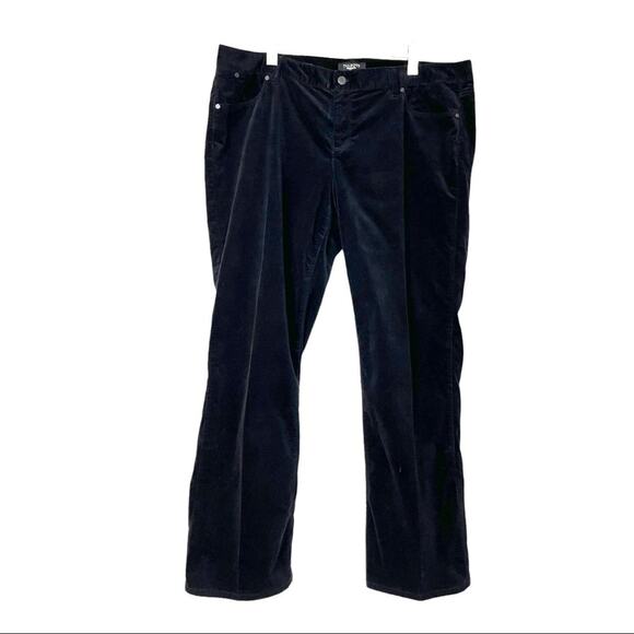 Talbots Denim - Talbots Boot Cut Velvet Velour Jeans Black Mid Rise Women's Size 20W Plus